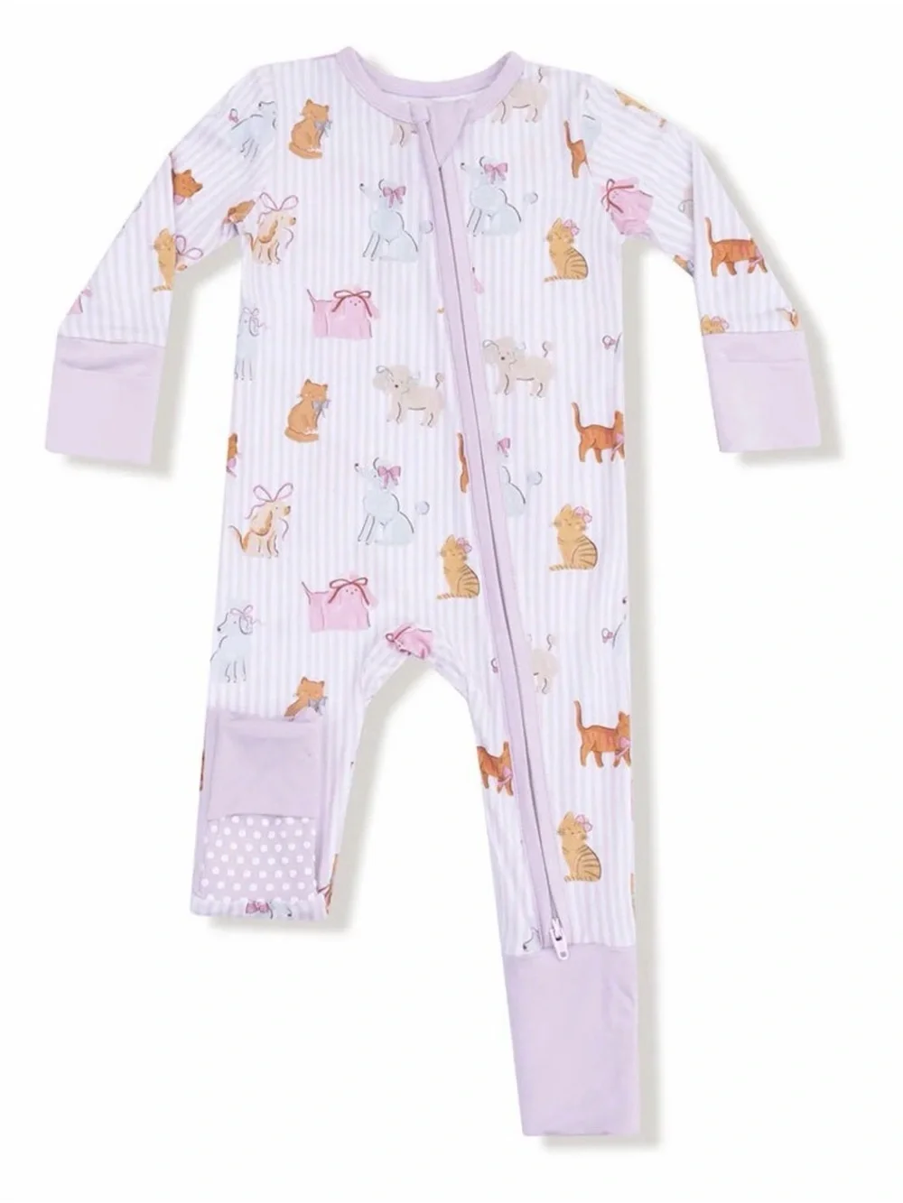 ANGEL DEAR *Like New* Fancy Pets Bamboo Convertible Romper - 6-12M